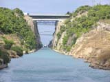 The impressive Corinth Canal which separates the Peloponnese peninsula from the rest of mainland Greece